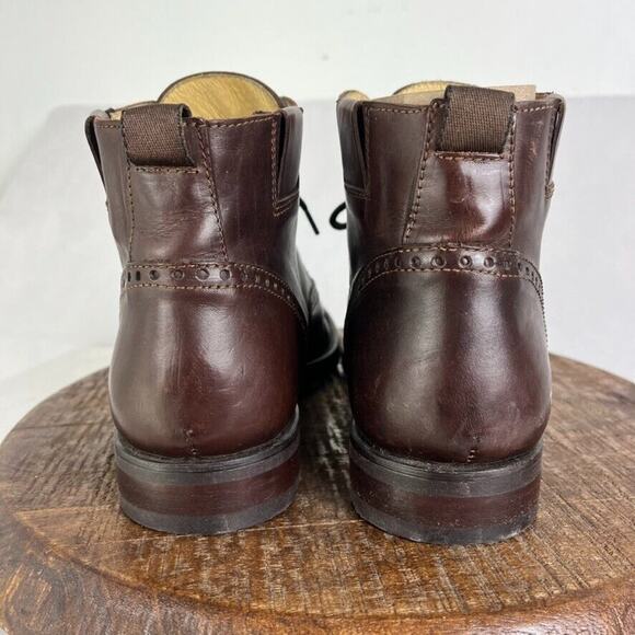 REM ROM Boots Mens 42 Brown Leather Lined Lace Up Hand Made In Italy Cap Toe main image 11